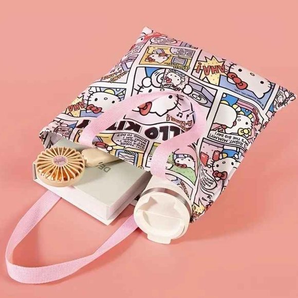 Sanrio Hello Kitty Canvas Tote Bag Kawaii - Picture 2 of 4